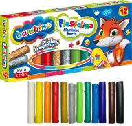 BAMBINO PLASTICINE 12 farieb ZLATÁ + STRIEBORNÁ