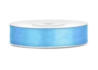 Saténová stuha - PartyDeco - modrá 12 mm x 25 m