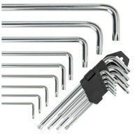 KĽÚČE TORX, oceľ, 9 kusov, T10 – T50, imbusový kľúč, imbusový kľúč Torx, imbusové kľúče
