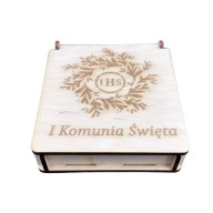 Drevená krabička na hostie, krabička na suveníry, rakva, darček na hostie