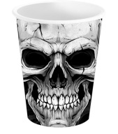 HALLOWEENSKÉ PAPIEROVÉ POHÁRKY LEBKA LEBKA 240ML 6 KS. HALLOWEEN