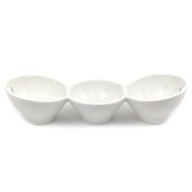 PORCELÁNOVÉ BIELE MISKY NA OMÁČKY, 3 ks MISKY
