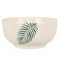 Porcelánová šalátová misa WHITE LEAF, ozdobná na polievku a občerstvenie