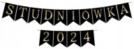Bannerové girlandové vlajky PROM 2024 čierno-zlaté nápisy