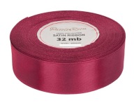Ozdobná saténová stuha na ozdobu, 25mm, 32mb, tmavá čerešňa