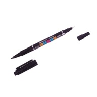 Obojstranný permanentný fix, tenký čierny, 14 cm dlhý