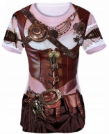 Steampunk Lady Tričko s potlačou Kostým Maškarné šaty Karneval L