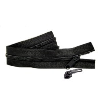 Páska na špirálový zips 5 mm, ČIERNA + 20 zipsov, 10 metrov