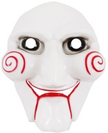 BIELA ​​HALLOWEENSKÁ MASKA ZO SKLADAČKY HOROROVÉHO FILMU
