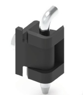 Čierny lakovaný rohový pánt pre panel s hrúbkou 1,5 mm