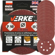 BRÚSNY PAPIER SAMOLEPIACIE KOTÚČE NA VELCRO PRE BRÚSKU 150mm P80 10 kusov