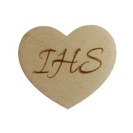 Srdce s rytím hostie, preglejka 3 cm IHS, 5 kusov