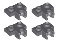 LEGO Plate 1x2 hák na gule tmavosivá 6146792 14704 - 4 ks