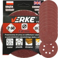 SAMOLEPIACI BRÚSNY PAPIER KOTÚČE NA VELCRO PRE BRÚSKU 150mm P60 10 kusov
