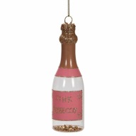 VIANOČNÝ PRÍVESOK PROSECCO, sklo, výška 13 cm