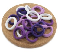 LYCRA ELASTICKÉ VLASOVÉ STUHY 3 cm LILA MIX 25 KS