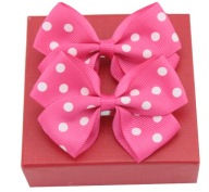 sponky do vlasov, mašličky, 7 cm, 2 KUSY, FUCHSIA