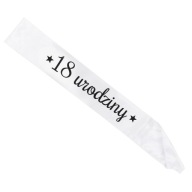 NARODENINOVÁ ŠERPA 18. NARODENINY BIELA ​​85cm