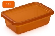 Plastová nádoba s vekom, krabica, 3l
