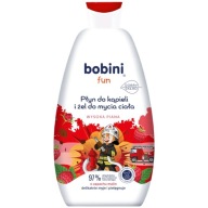 BOBINI Tekutý kúpeľový gél a gél na umývanie tela Malina 500 ml