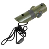 SURVIVAL TURISTICKÁ ZÁCHRANNÁ píšťalka DOMINATOR 6v1 S KOMPASOM A TEPLOMEROM