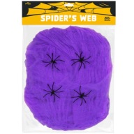 SPIDER WEB dekorácia XL fialové HALLOWEENSKÉ pavúky