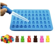 FORMULÁR SILIKÓNOVÁ FORMA MEDVEĎ ČOKOLÁDY PRRALINES ŽELÉ MEDVÍDKY MEDVÍDKY + PIPETKA