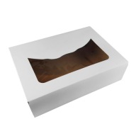 Tortová krabička s okienkom - biela, 31 x 22 x 8 cm