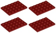 LEGO 3032 TANIER 4x6 tmavočervená (14g) 4 ks.
