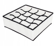 ORGANIZÁTOR ZÁSUVKY SO 16 PRIHORKAMI 32x12x32 cm ČIERNO-BIELA