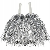 SILVER POMPOMS CHEERLEADER POMPONS CHEERLEADER 2 ks