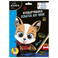 Škrabacia hra A5 PSY, 6 listov KIDEA + STYLUS