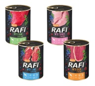 Krmivo RAFI pre dospelých psov, mix 4 príchutí, 4x400g