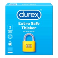 Durex EXTRA SAFE kondómy, hrubšie, bezpečné, 3 ks extra vlhčené