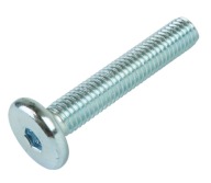 10x metrická skrutka M8 x 45 mm biela pozinkovaná s hlavou valca, nábytková skrutka