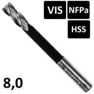 NFPa stopková fréza fi 8,0 HSS DIN844 POLISH VIS