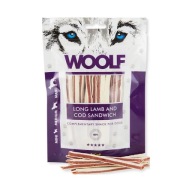 Sendvičový sendvič pre psov Woolf Long Lamb And Cod 100g