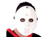 HOROROVÁ MASKA HOKEJISTA JASON VOORHEES, BIELA