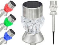 solárne svietidlo 1LED RGB/1LED biela záhradná dekorácia milticolor crystal P-710