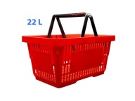 NÁKUPNÝ KOŠÍK 22L KOŠÍK, Plastový sklad NÁKUPNÝ KOŠÍK ČERVENÝ