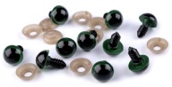 Oči pre hračky maskota 14mm zelené - 1 pár
