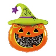 HALLOWEEN FÓLIOVÁ BALÓNOVÁ TEKVICA S KLOBÚKOM FÓLIOVÉ BALÓNY VEĽKÉ 91cm