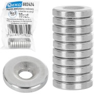 Cylindrický neodýmový magnet s otvorom pre skrutku 14x3mm, sada. 10 ks GEKO G02424