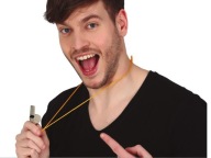 STRIEBORNÁ KOVOVÁ píšťalka na strune