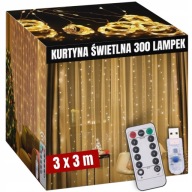 SVETELNÁ ZÁPONA 3x3m ICILS 300LED GARLANDOVÉ LAMPY