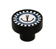 Čierny drevený nábytkový gombík GD08 + ANCHOR V61