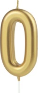 Narodeninová sviečka CYFRA 0 na GOLD zero tortu