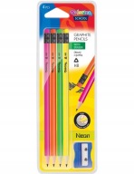 TROJUHOLNÍKOVÉ ceruzky S GUMA COLORINO - NEON 4 ks.