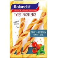 Tyčinky z lístkového cesta s príchuťou paradajky a bazalky Roland Twist 100g