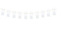 Strašidelná girlanda Halloween Ghost, biela, 130 cm
